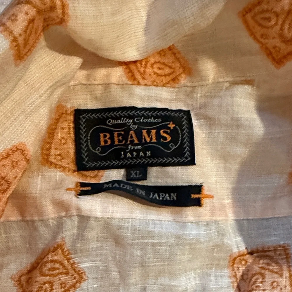 Orange Patterned Casual Button Down Shirt - Picture 2 of 3